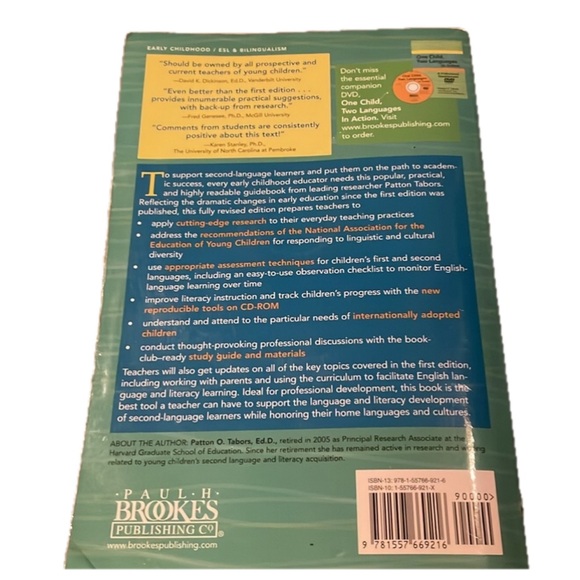 One Child, Two Languages (2nd e.d.)  by Patton O. Tabors (Book & CD 💿) - Picture 11 of 11